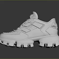 White Lace Up Chunky Platform Sneakers With Modern Design For Casual Athleisure