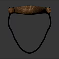 Wooden Y Shaped Slingshot With Black Rubber Band Isolated On Dark Background