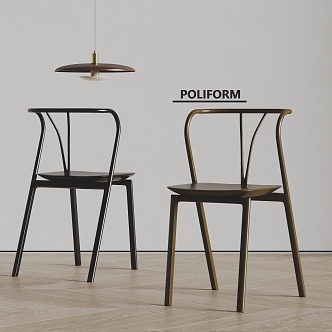 poliform modern chair dining chair single chair chandelier 3d model