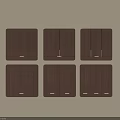 Brown Wooden Texture Switch Panels With Various Switch Counts Wall Mounted