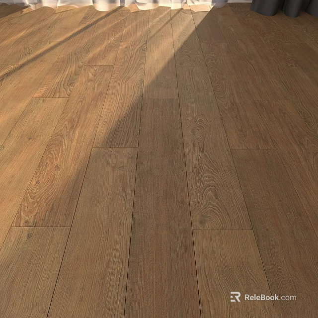 Natural Brown Wood Floor Planks With Smooth Surface And Natural Grain 3d model 