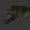 Futuristic Military Aircraft In Olive Green With Sleek Cockpit And Weapon Systems