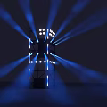 Blue Light Tower Structure Emitting Multiple Beams With White Light Layers 3d model