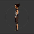3D Young Male Character In White Vest Brown Shorts Knee Pads And Wrist Guards