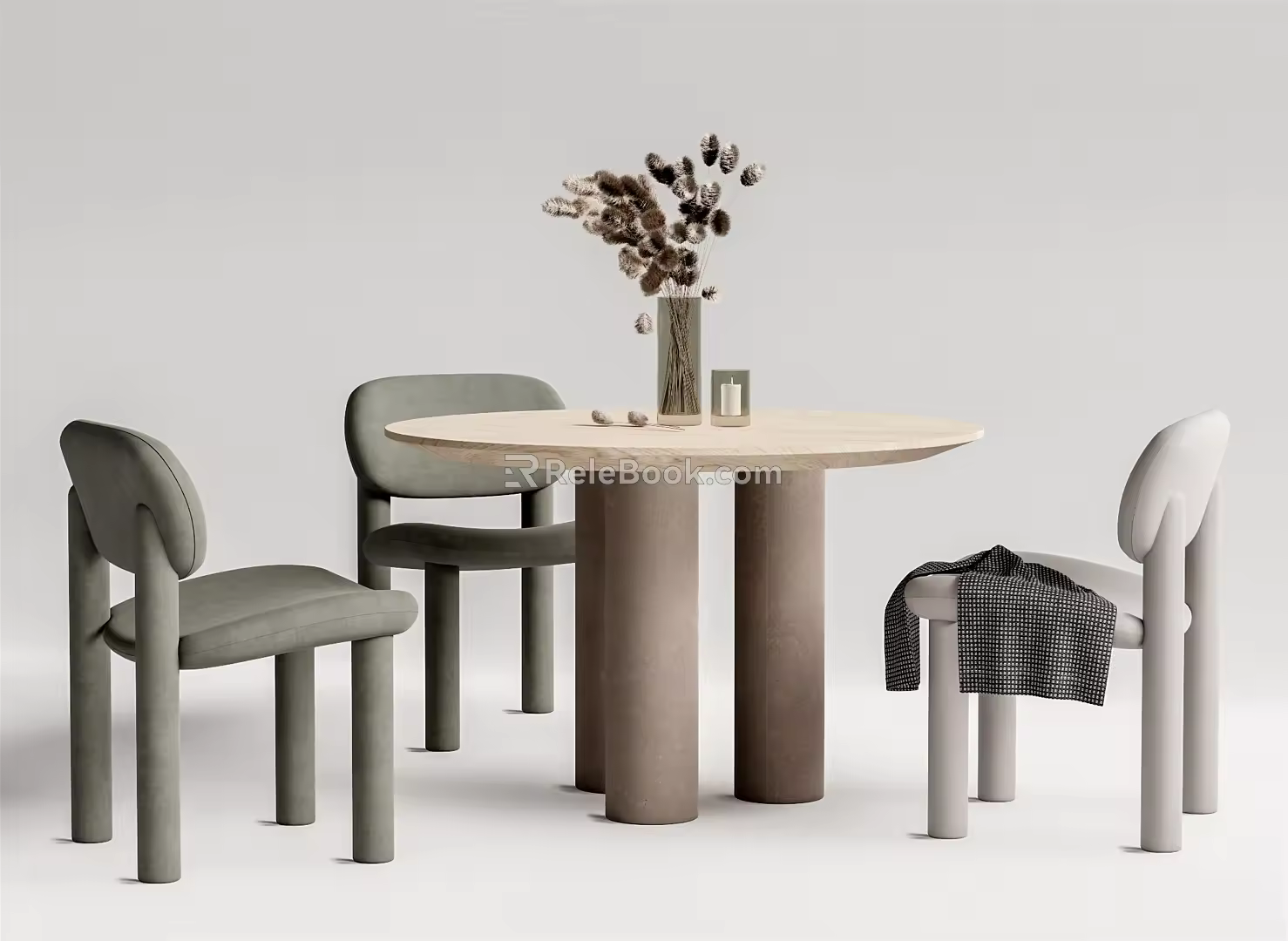 Modern leisure table and chair combination round table and chair combination 3d model