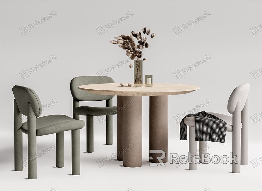 Modern leisure table and chair combination round table and chair combination model