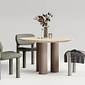 Modern leisure table and chair combination round table and chair combination 3d model