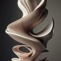 Modern Abstract Sculpture With Fluid Curves Layered Texture And Sleek Design Elements 3d model
