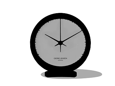 Giorgio Armani Round Clock with Black Frame Gray Dial and Black Base 3d model