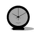 Giorgio Armani Round Clock with Black Frame Gray Dial and Black Base