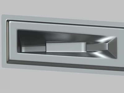 Stainless Steel Recessed Handle With Modern Design For Furniture Cabinet Doors 3d model