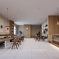 White Building Exterior Café Featuring Wooden Door Canopy Window Interior Tables And Green Plants