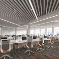 Modern public office area Open office area 3d model