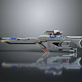 Futuristic Sci Fi Weapon Design With Metallic Surface Reflection And Blue Red Accents 3d model