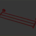 Stainless Steel Double Bar Towel Rack For Bathroom With Polished Surface
