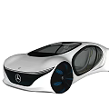 Mercedes Futuristic Concept Car With Sleek Design White Body And Blue Wheels