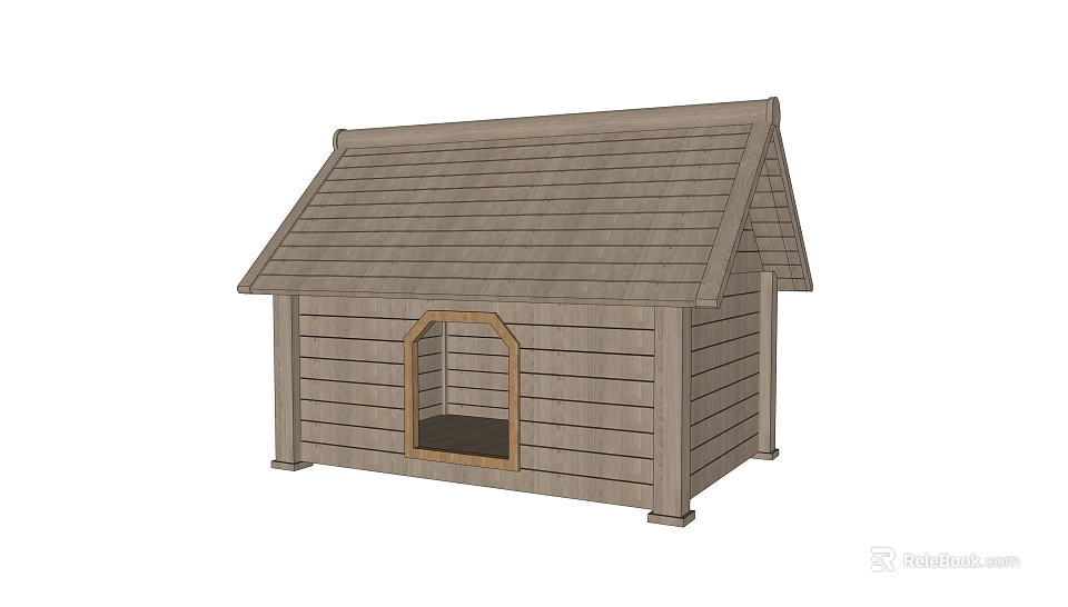 Wooden Garden Decorative Structure With Sloped Roof And Small Window For Outdoor Use 3d model 
