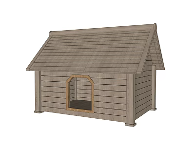 Wooden Garden Decorative Structure With Sloped Roof And Small Window For Outdoor Use 3d model