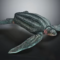 Realistic Leatherback Sea Turtle Sculpture With Textured Shell And Lifelike Features 3d model