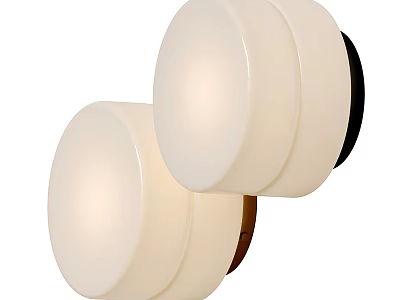 Two Modern Wall Sconces With White Shades And Black Brown Bases For Home Interior Lighting 3d model