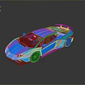 Modern Blue Sports Car With Sleek Design Rear Spoiler Black Wheels And Shiny Exterior
