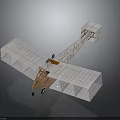 Vintage Biplane Airplane With White Wings Orange Frame And Open Cockpit Design