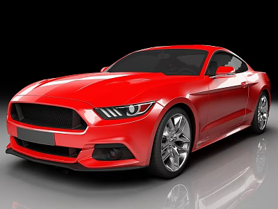 Red Sports Car With Sleek Modern Exterior And Shiny Alloy Wheels 3d model