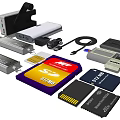 modern u disk storage card phone card 3d model