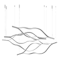 Modern Minimalist Chandelier Featuring Wavy Black Metal Lines For Interior Design