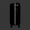 Modern Black Hard Shell Suitcase With Vertical Stripes Telescopic Handle And Wheels 3d model