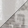 Gray Herringbone Tile Wall With Black Accent Line For Modern Interior Decor