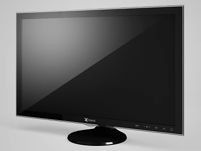 Xenic Computer Monitor Featuring Black Frame Round Base And Sleek Design 3d model