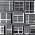 Modern shutters shutter solid wood window grille window casement window sliding window aluminum alloy window 3d model