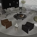 Modern sofa coffee table combination 3d model