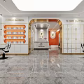 Modern Stylish Beauty Hair Salon Interior With Reception Counter Barber Chairs And Mirrors