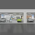 XPeng New Energy Vehicle Showroom With Three Cars Glass Walls And Modern Design