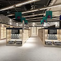 Supermarket Department Store Open Layout With Shelves Products And Bright Lighting