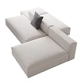 Modern Light Beige Fabric Sectional Sofa With Gray Cushion And Modular Design 3d model