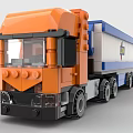 Lego toy building blocks transporter truck container truck 3d model