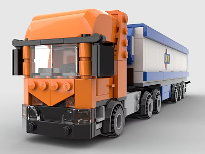 Lego toy building blocks transporter truck container truck 3d model
