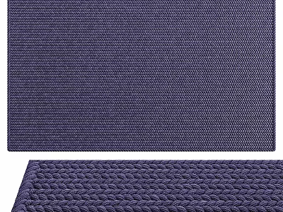 Purple Square Rug With Intricate Woven Texture For Living Room Floor Decor 3d model