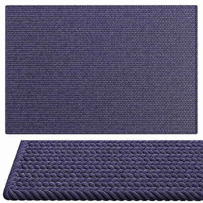 Purple Square Rug With Intricate Woven Texture For Living Room Floor Decor 3d model