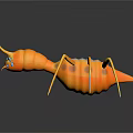 Orange Spider Featuring Blue Eyes Yellow Legs And Glossy Body 3D Model On Dark Background