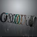 Chic Multi Colored Rings Showcasing Metallic And Textured Bands With Shiny Finish