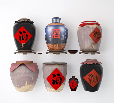 New Chinese Style Wine Altar 3d model