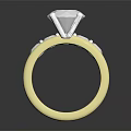 Two Tone Gold Silver Ring With Large Main Diamond And Small Side Stones