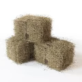 Beautiful Flowers And Plants Arrangement With Stacked Hay Bales For Garden Decor