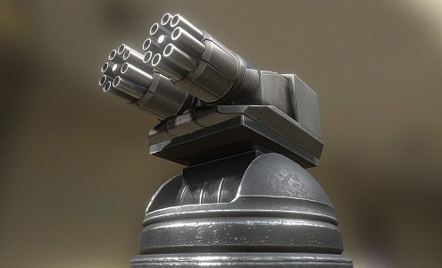 Future Gatling Turret 3d model