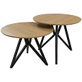 Modern Wooden Bar Stools Featuring Round Seats and Black Cross Legs Design