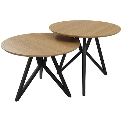 Modern Wooden Bar Stools Featuring Round Seats and Black Cross Legs Design 3d model